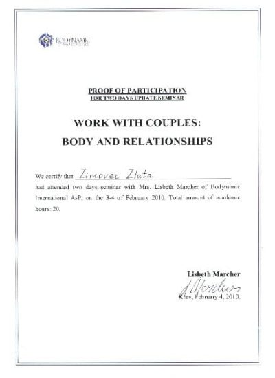 Work with couples