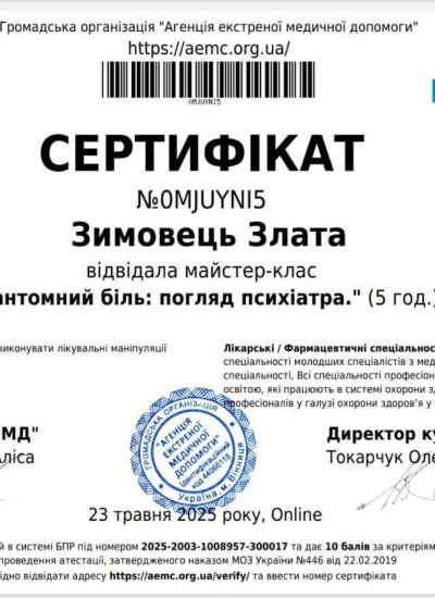 Фантомний біль: погляд психіатра